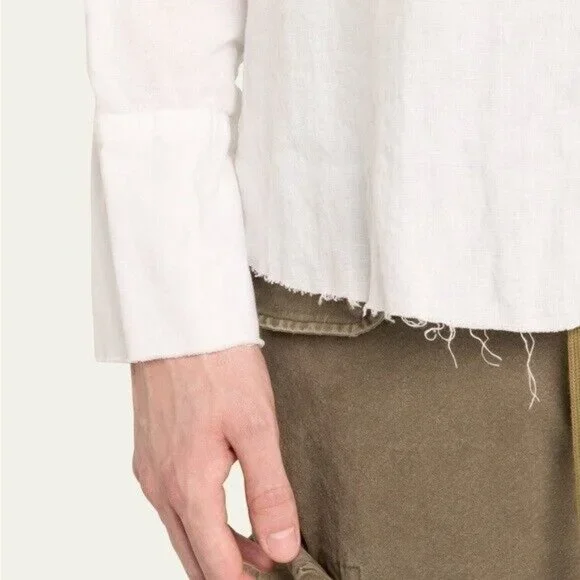 Greg Lauren Classic White Linen The Studio Shirt Sz 6 - Picture 8 of 10